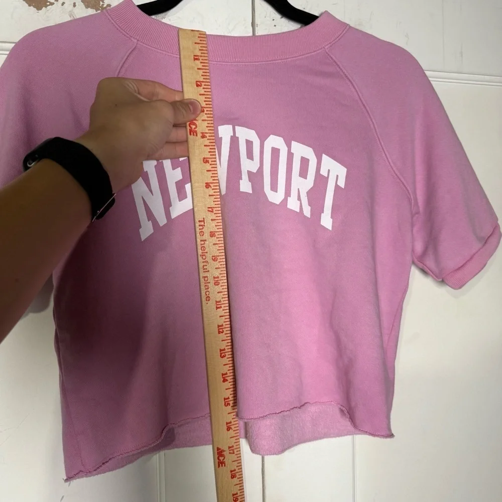 GAP Teen Raglan Boxy Sweatshirt NEWPORT Pink and White Girls Size 12